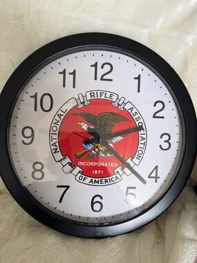 National Rifle Association of America NRA Logo Quartz 12” Wall Clock Works Great